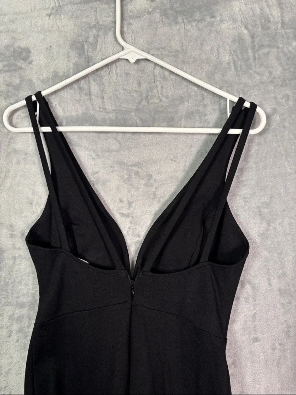 Lulus Black Deep V Front Double Strap Body Con Midi Dress Size Large - Picture 8 of 10